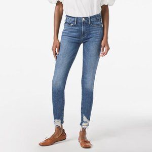 FRAME le skinny de jeanne bestie blue chew jeans